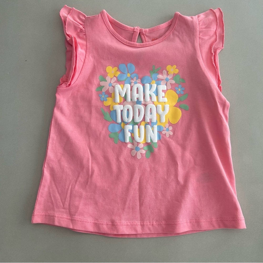 Joe Fresh Baby Girls pink sleeveless top size 12-18 months